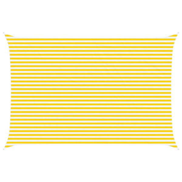 Grote foto vidaxl zonneschaduwzeil geel en wit 6 x 4 m 100 polyester oxford tuin en terras overige tuin en terras