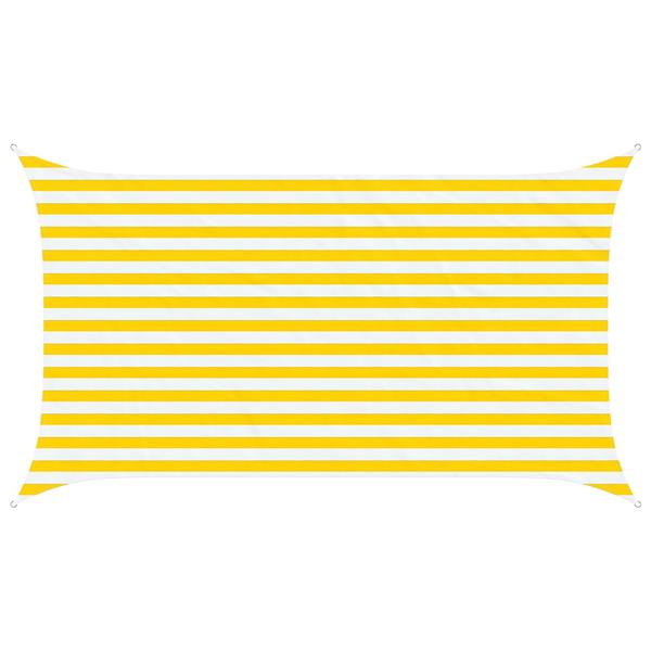 Grote foto vidaxl zonneschaduwzeil geel en wit 3 5 x 2 m 100 polyester oxford tuin en terras overige tuin en terras