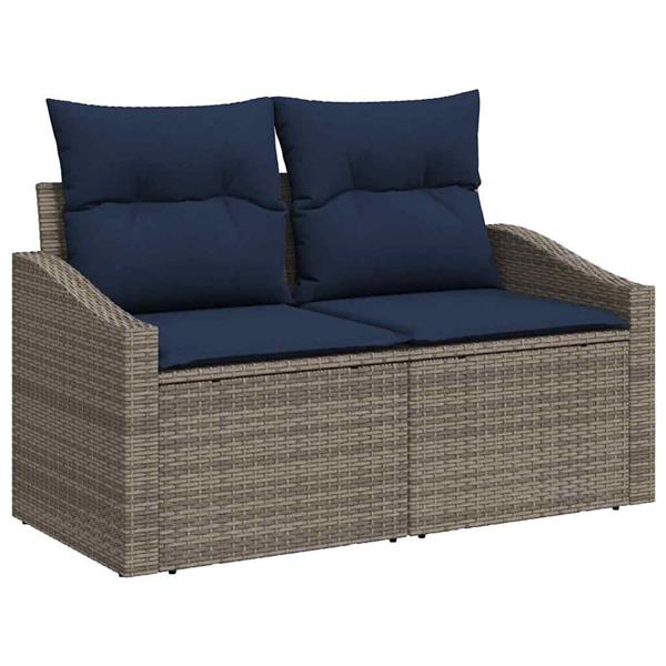 Grote foto vidaxl tuinbank grijs 123 x 62 x 69cm poly rattan tuin en terras tuinmeubelen
