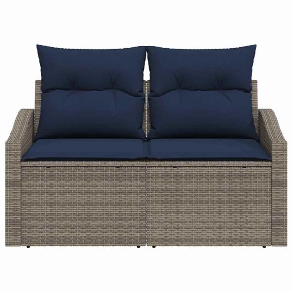 Grote foto vidaxl tuinbank grijs 123 x 62 x 69cm poly rattan tuin en terras tuinmeubelen