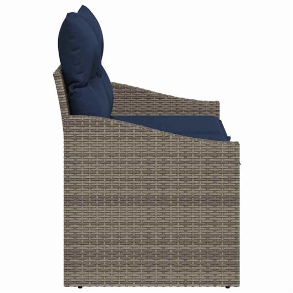 Grote foto vidaxl tuinbank grijs 123 x 62 x 69cm poly rattan tuin en terras tuinmeubelen