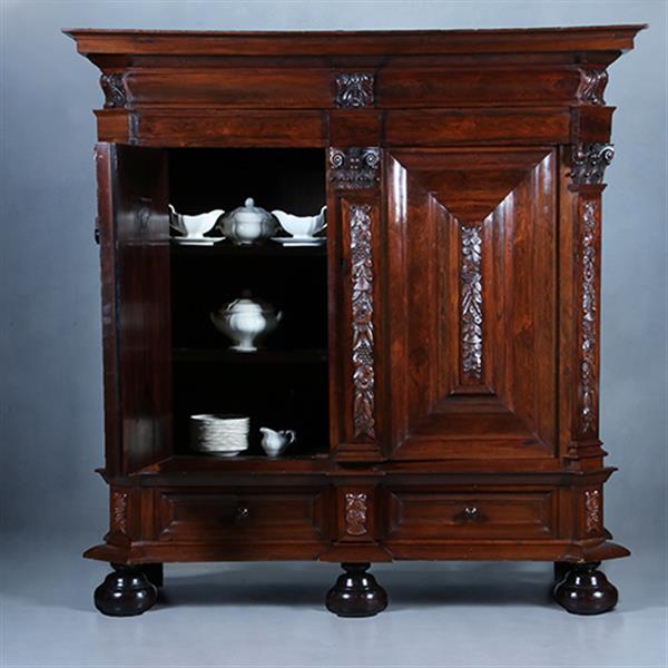 Grote foto rankenkast in palissander met ebben zeer bijzondere uitvoering en kwaliteit ca 1660 no.400905 antiek en kunst stoelen en banken