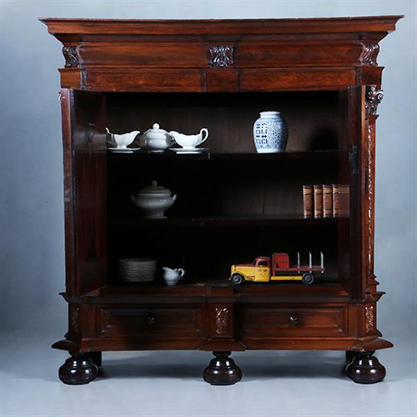 Grote foto rankenkast in palissander met ebben zeer bijzondere uitvoering en kwaliteit ca 1660 no.400905 antiek en kunst stoelen en banken