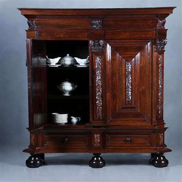 Grote foto rankenkast in palissander met ebben zeer bijzondere uitvoering en kwaliteit ca 1660 no.400905 antiek en kunst stoelen en banken