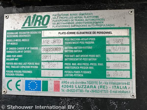 Grote foto airo a12 jrtd diesel 4x4 knik telescoop hoogwerker doe het zelf en verbouw hoogwerkers