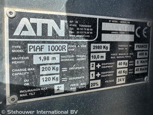 Grote foto atn piaf 1000r masthoogwerker roterend mast hoogwerker doe het zelf en verbouw hoogwerkers