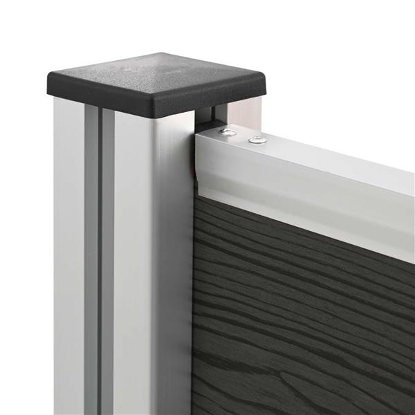 Grote foto vidaxl afvalbak schutting grijs 85 x 85 x 115 cm aluminium en wpc tuin en terras overige tuin en terras