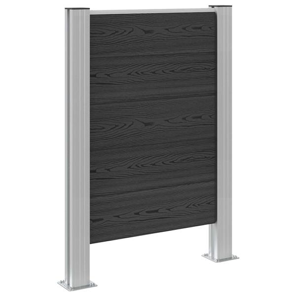Grote foto vidaxl afvalbak schutting grijs 85 x 12 x 115 cm aluminium en wpc tuin en terras overige tuin en terras