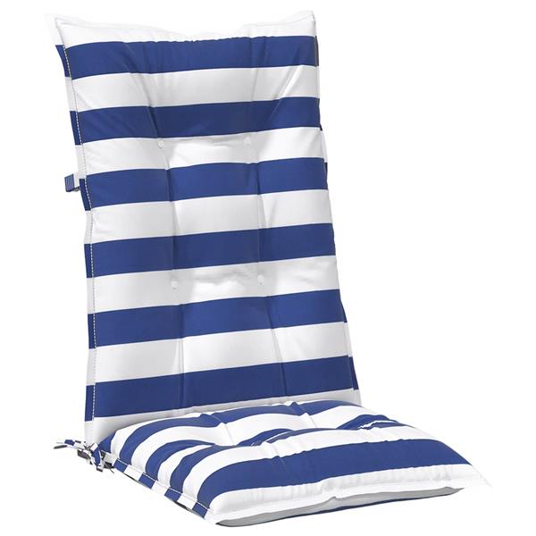 Grote foto vidaxl buiten kussen 2 pcs blauw en wit 120 x 50 x 7 cm stof huis en inrichting woningdecoratie