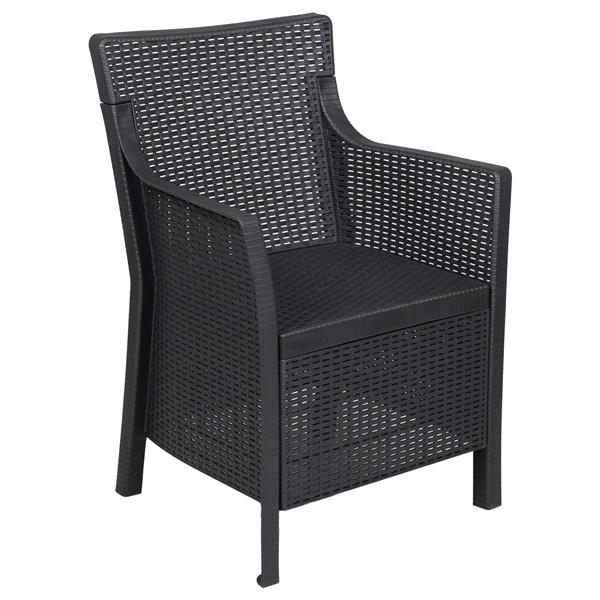 Grote foto vidaxl loungeset met kussen 3 pcs antracietkleurig pp tuin en terras tuinmeubelen