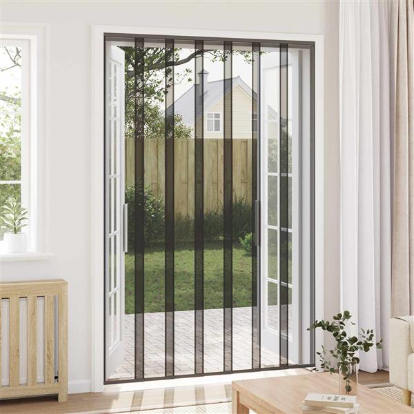 Grote foto vidaxl deurhor met muggengaas zwart 160 x 240 cm polyester doe het zelf en verbouw deuren en horren
