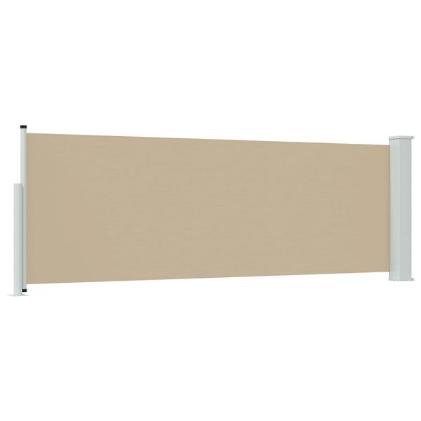 Grote foto vidaxl uittrekbaar zijscherm beige 500 x 100 cm polyester tuin en terras overige tuin en terras