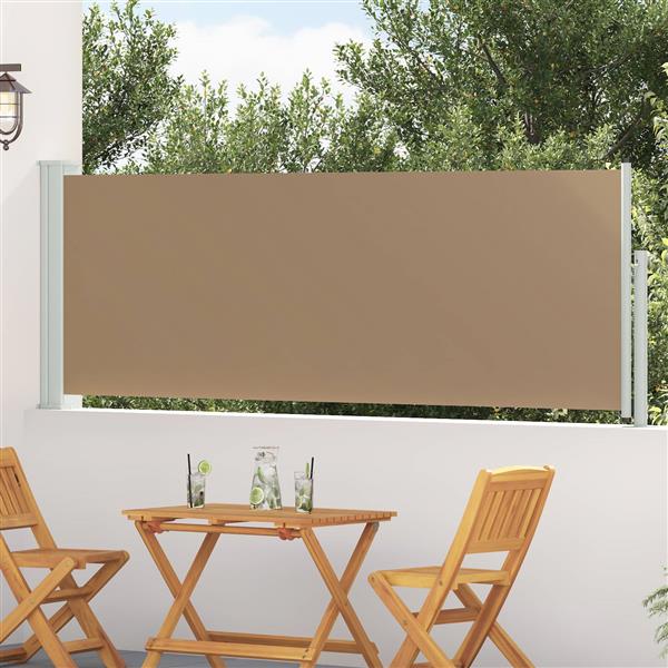 Grote foto vidaxl uittrekbaar zijscherm taupe 500 x 100 cm polyester tuin en terras overige tuin en terras