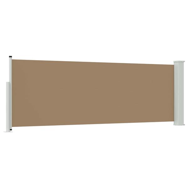Grote foto vidaxl uittrekbaar zijscherm taupe 500 x 100 cm polyester tuin en terras overige tuin en terras