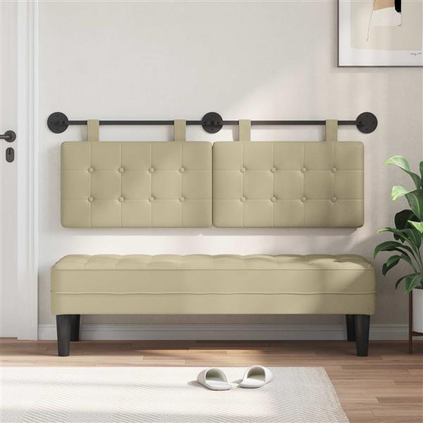 Grote foto vidaxl hangend hoofdbord kunstleer antiek en kunst stoelen en banken