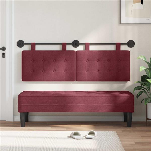 Grote foto vidaxl hangend hoofdbord stof antiek en kunst stoelen en banken