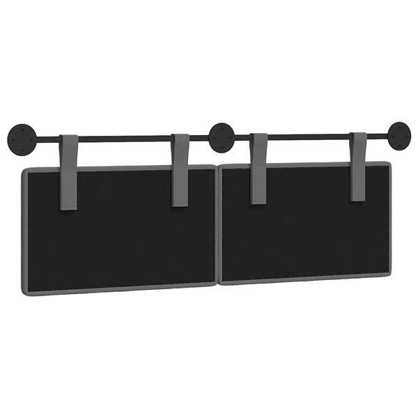 Grote foto vidaxl hangend hoofdbord donkergrijs stof antiek en kunst stoelen en banken