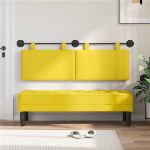 Grote foto vidaxl hangend hoofdbord katoen stof antiek en kunst stoelen en banken