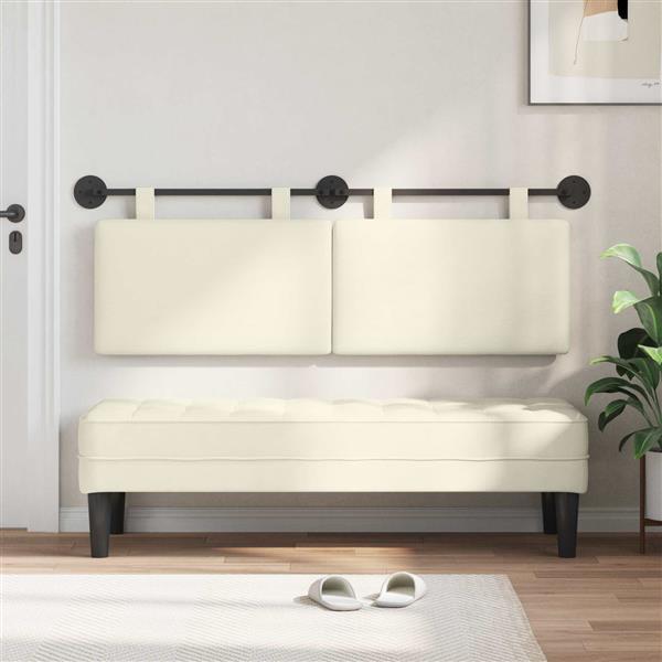 Grote foto vidaxl hangend hoofdbord katoen stof antiek en kunst stoelen en banken