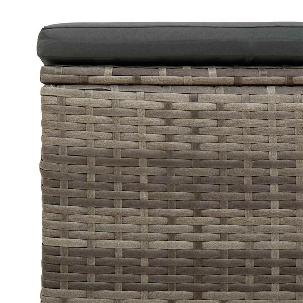 Grote foto vidaxl tuinvoetbank met kussen 2 stuks grijs polyrattan huis en inrichting bankstellen