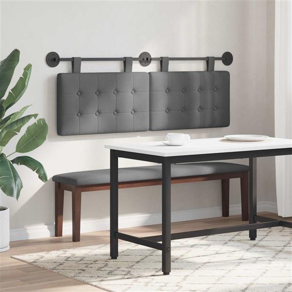 Grote foto vidaxl hangend hoofdbord donkergrijs stof antiek en kunst stoelen en banken
