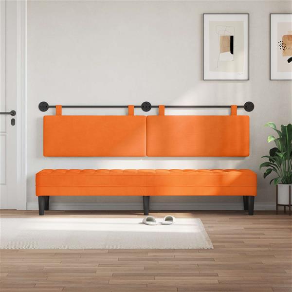 Grote foto vidaxl hangend hoofdbord katoen stof antiek en kunst stoelen en banken