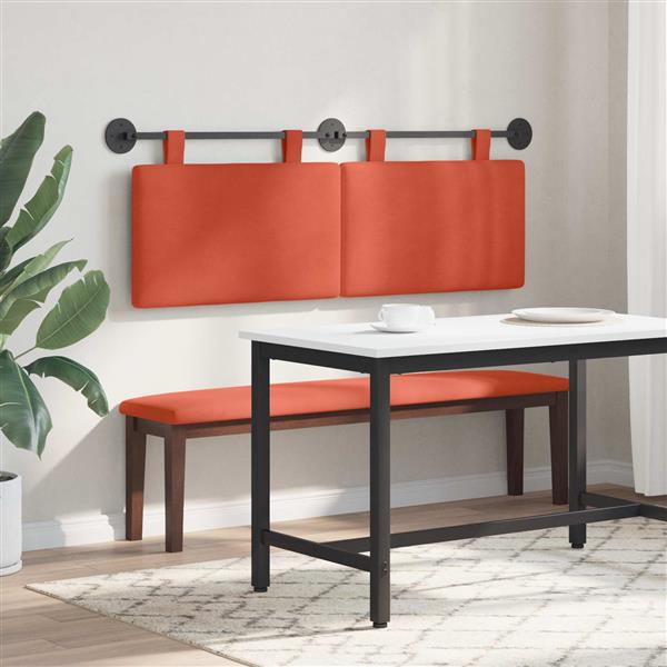 Grote foto vidaxl hangend hoofdbord katoen stof antiek en kunst stoelen en banken
