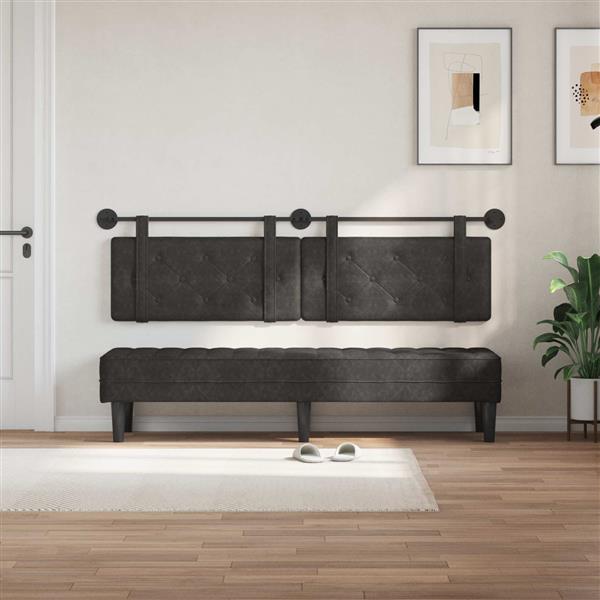 Grote foto vidaxl hangend hoofdbord antiek pu antiek en kunst stoelen en banken
