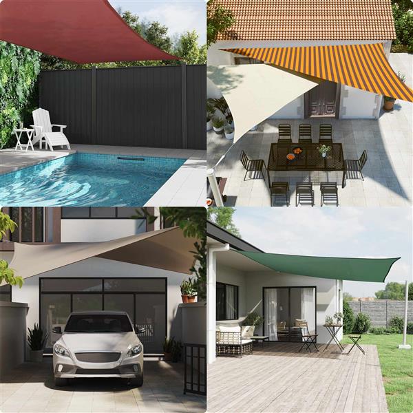 Grote foto vidaxl zonneschaduwzeil oranje en bruin 2 5 x 2 5 x 3 5 m tuin en terras overige tuin en terras