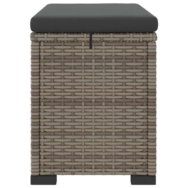 Grote foto vidaxl tuinvoetbank met kussen 2 stuks grijs polyrattan huis en inrichting bankstellen