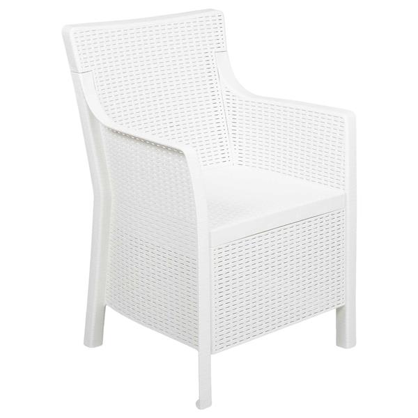 Grote foto vidaxl loungeset met kussen 3 pcs wit pp tuin en terras tuinmeubelen