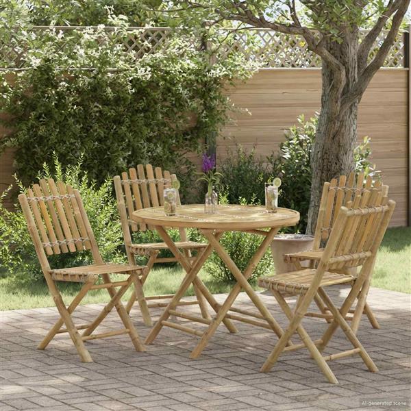 Grote foto vidaxl tuinstoel 4 pcs naturel bamboe tuin en terras tuinmeubelen