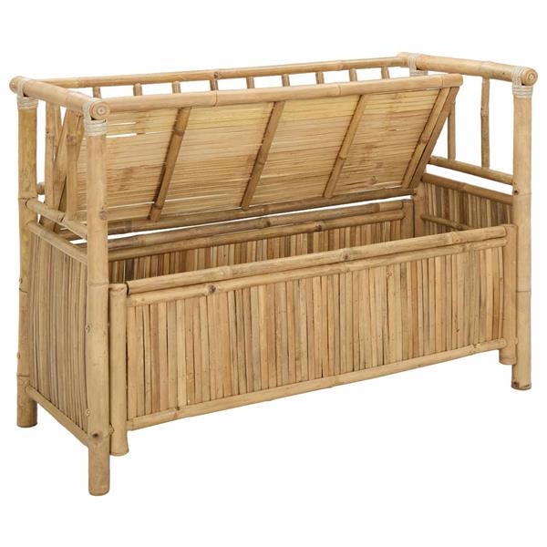Grote foto vidaxl tuinkast bank 110 x 47 x 80 cm bamboe naturel rechthoekig tuin en terras tuinmeubelen