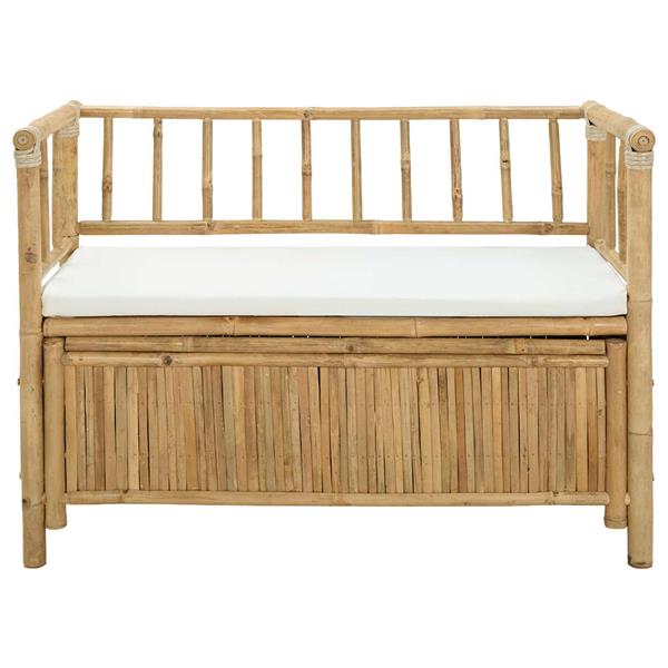 Grote foto vidaxl tuinkast bank 110 x 47 x 80 cm bamboe naturel rechthoekig tuin en terras tuinmeubelen