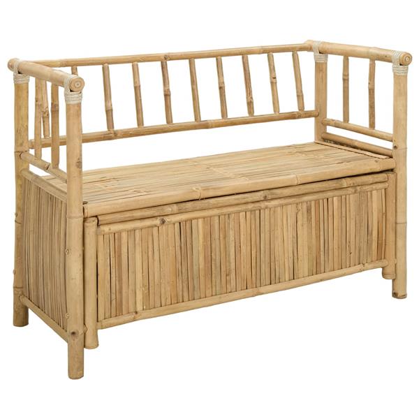 Grote foto vidaxl tuinkast bank 110 x 47 x 80 cm bamboe naturel rechthoekig tuin en terras tuinmeubelen