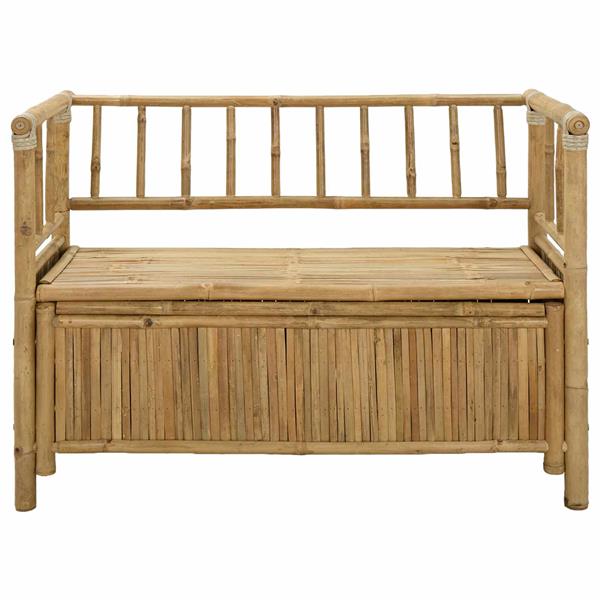 Grote foto vidaxl tuinkast bank 110 x 47 x 80 cm bamboe naturel rechthoekig tuin en terras tuinmeubelen