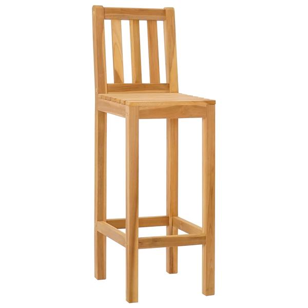 Grote foto vidaxl barkruk 2 pcs naturel 35 x 45 x 110 cm massief teakhout tuin en terras tuinmeubelen