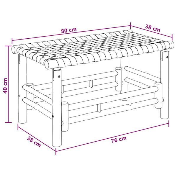 Grote foto vidaxl tuinbank 80 x 38 x 40 cm bamboe naturel rechthoekig tuin en terras tuinmeubelen