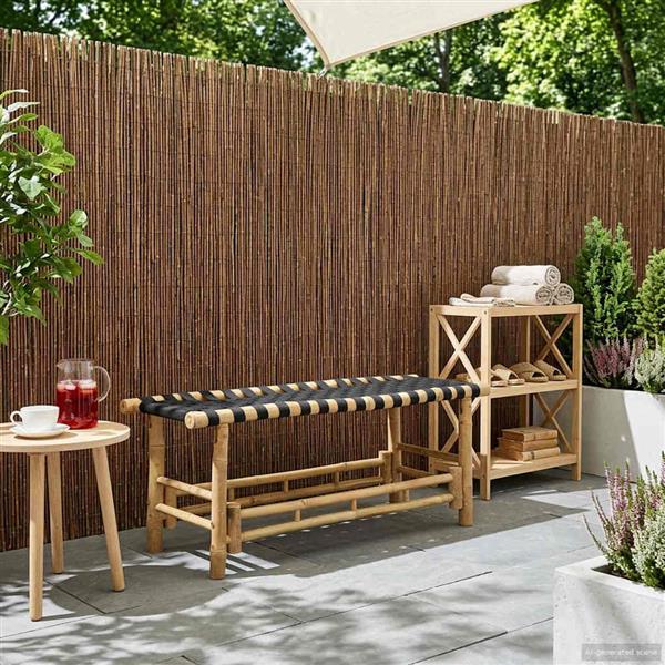 Grote foto vidaxl tuinbank 110 x 38 x 40 cm bamboe naturel rechthoekig tuin en terras tuinmeubelen
