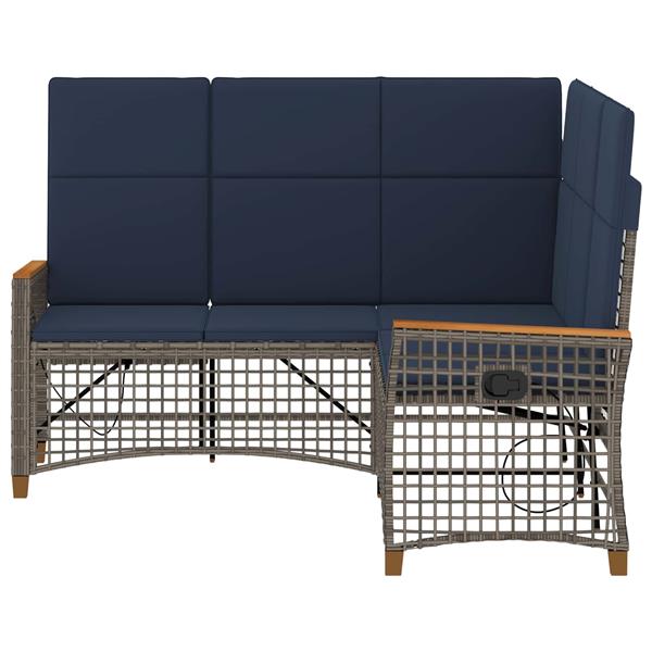 Grote foto vidaxl tuin ligbankset grijs en marineblauw 164 x 164 x 112 cm tuin en terras tuinmeubelen