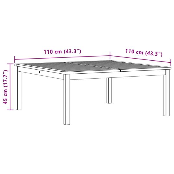 Grote foto vidaxl salontafel licht acacia 110 x 110 x 45 cm massief acaciahout tuin en terras tuinmeubelen