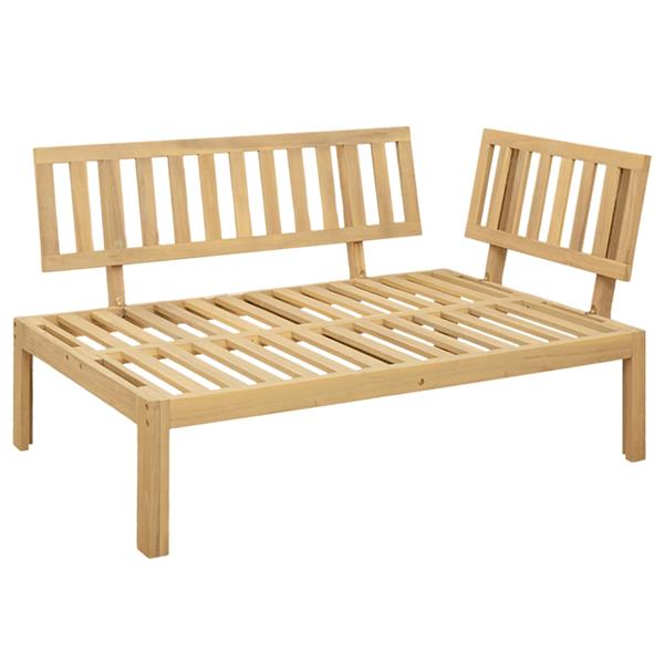 Grote foto vidaxl hoekstoffe licht acacia en cr me wit 132 x 92 x 82 cm tuin en terras tuinmeubelen