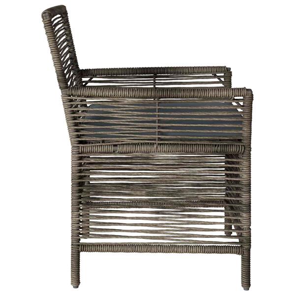 Grote foto vidaxl buitenstoel met kussen 4 pcs grijs en donkergrijs poly rattan tuin en terras tuinmeubelen