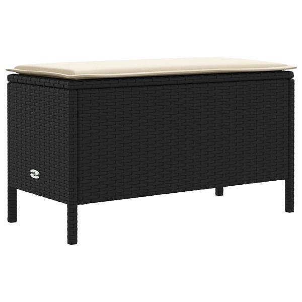 Grote foto vidaxl tuinvoetenbank zwart en cr me 80 x 38 x 45 cm pe rattan tuin en terras tuinmeubelen