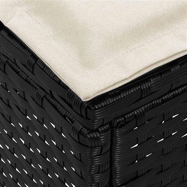 Grote foto vidaxl tuinvoetenbank zwart en cr me 80 x 38 x 45 cm pe rattan tuin en terras tuinmeubelen