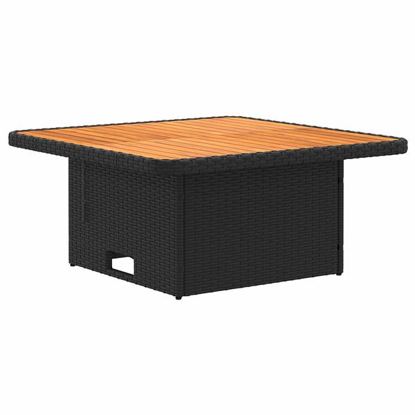 Grote foto vidaxl tuin armsteun sofa met opklaptafel 2 stuk zwart pe rattan tuin en terras tuinmeubelen