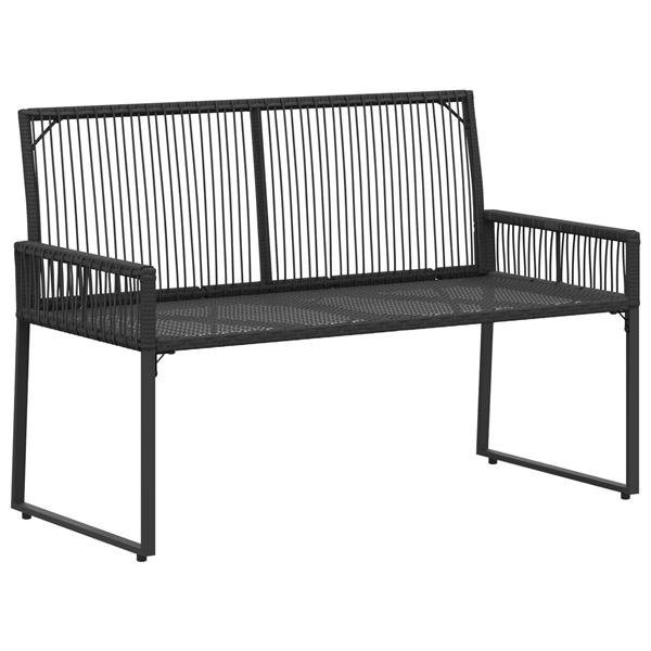 Grote foto vidaxl tuinbank met kussen 4 pcs zwart en cream wit poly rattan tuin en terras tuinmeubelen