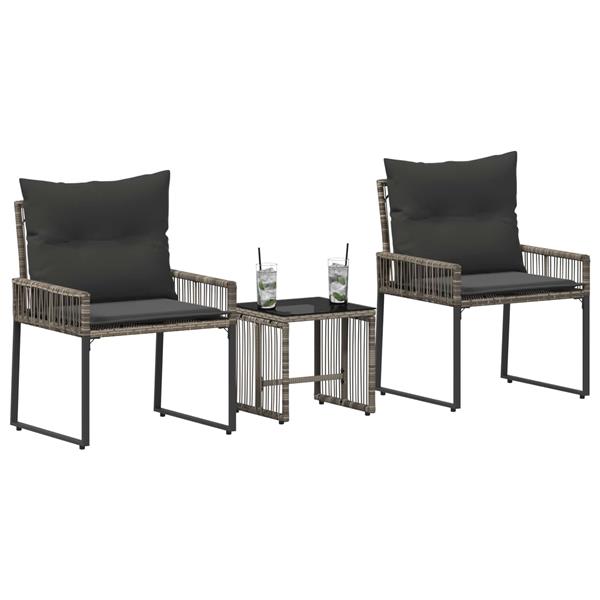 Grote foto vidaxl buitenmeubelset 7 pcs grijs en donkergrijs poly rattan tuin en terras tuinmeubelen