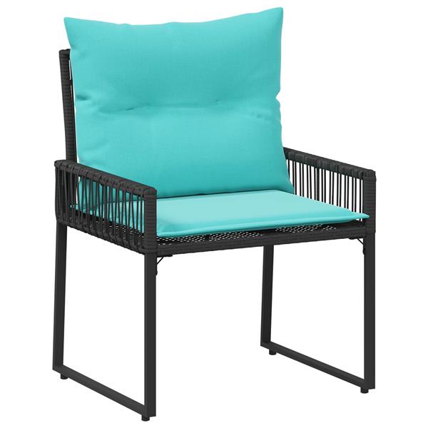 Grote foto vidaxl buitenmeubelset 11 pcs zwart en turquoise poly rattan tuin en terras tuinmeubelen