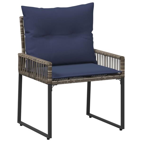 Grote foto vidaxl buitenmeubelset 11 pcs grijs en marineblauw poly rattan tuin en terras tuinmeubelen